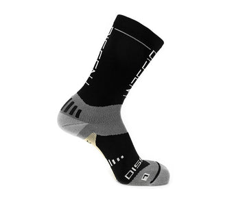 Dissent Labs SuperCrew +Cu Compression Nano Sock 8" Inch Black Copper Grey