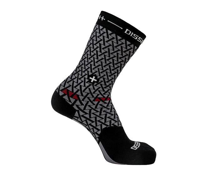 Dissent Labs Genuflex Crew Semenuk Compression Sock 8" Inch Black Grey 